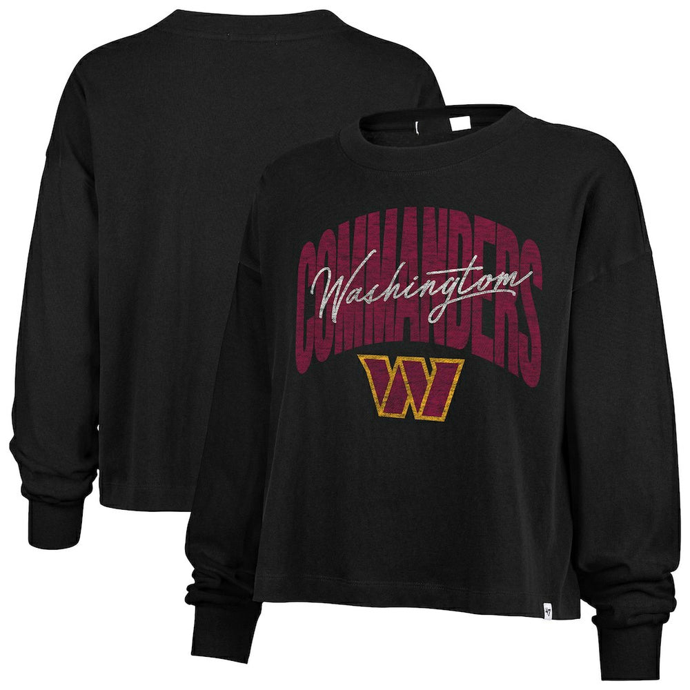 Washington Commanders '47 Women's Muse Sydney Long Sleeve Cropped T-Shirt - Black sale