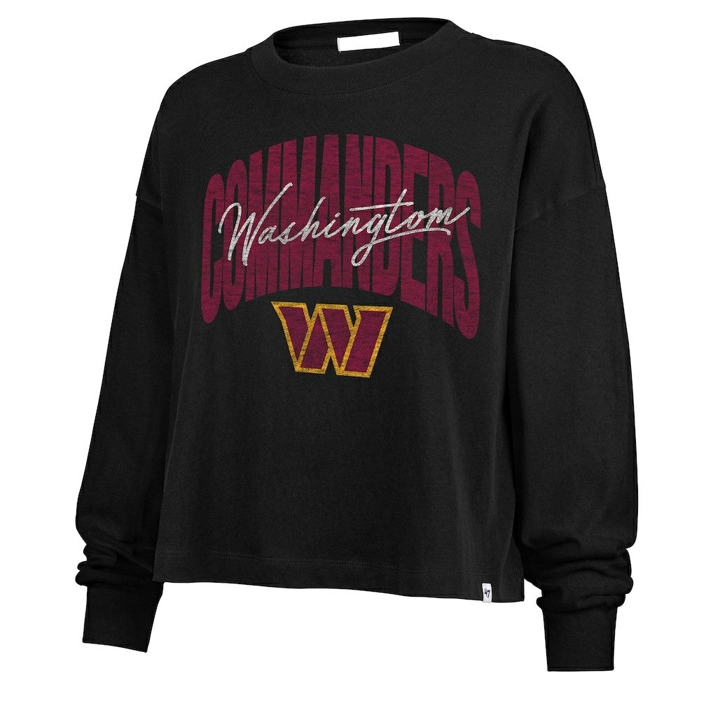 Washington Commanders '47 Women's Muse Sydney Long Sleeve Cropped T-Shirt - Black sale