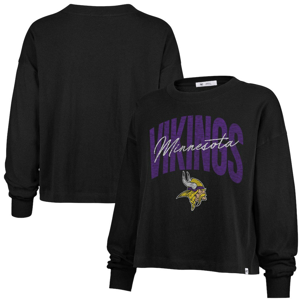 Minnesota Vikings '47 Women's Muse Sydney Long Sleeve Cropped T-Shirt - Black online