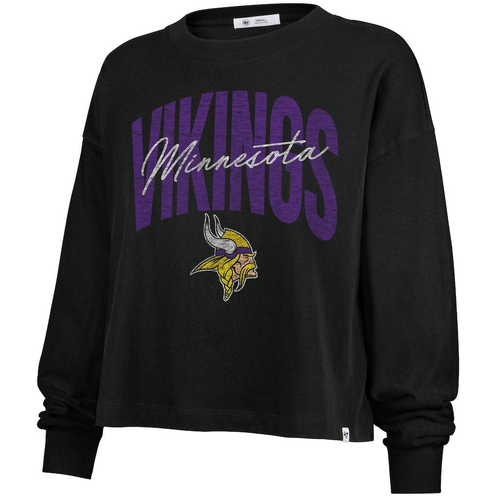 Minnesota Vikings '47 Women's Muse Sydney Long Sleeve Cropped T-Shirt - Black online