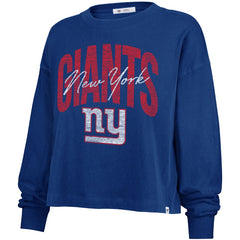 New York Giants '47 Women's Muse Sydney Long Sleeve Cropped T-Shirt - Royal on sale