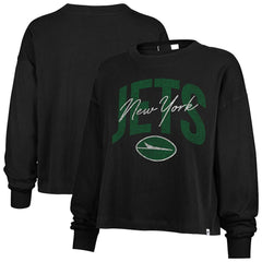 New York Jets '47 Women's Muse Sydney Long Sleeve Cropped T-Shirt - Black sale