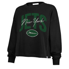 New York Jets '47 Women's Muse Sydney Long Sleeve Cropped T-Shirt - Black sale