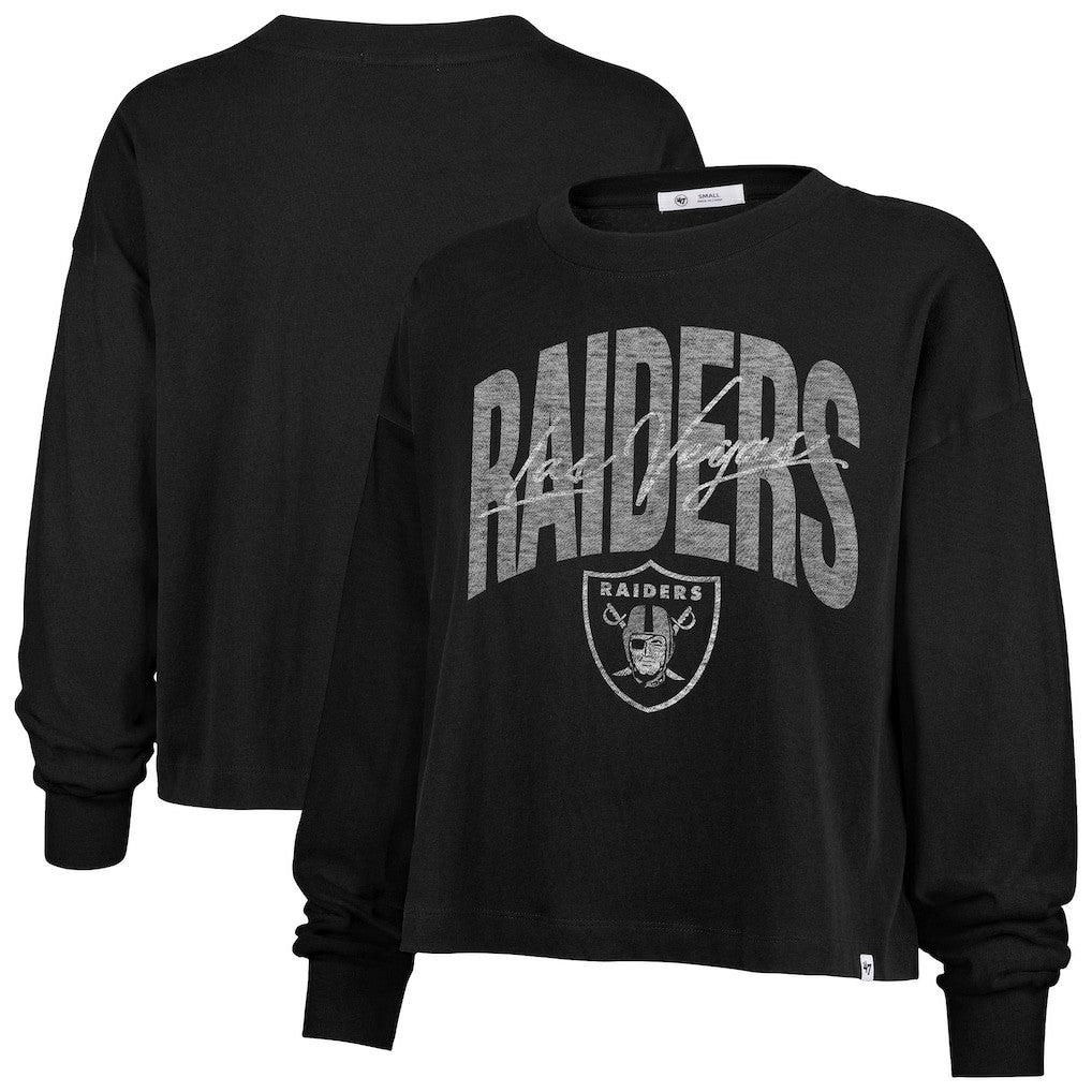 Las Vegas Raiders '47 Women's Muse Sydney Long Sleeve Cropped T-Shirt - Black online