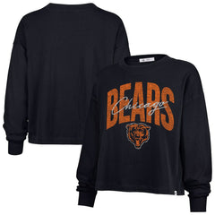 Chicago Bears '47 Women's Muse Sydney Long Sleeve Cropped T-Shirt - Navy sale
