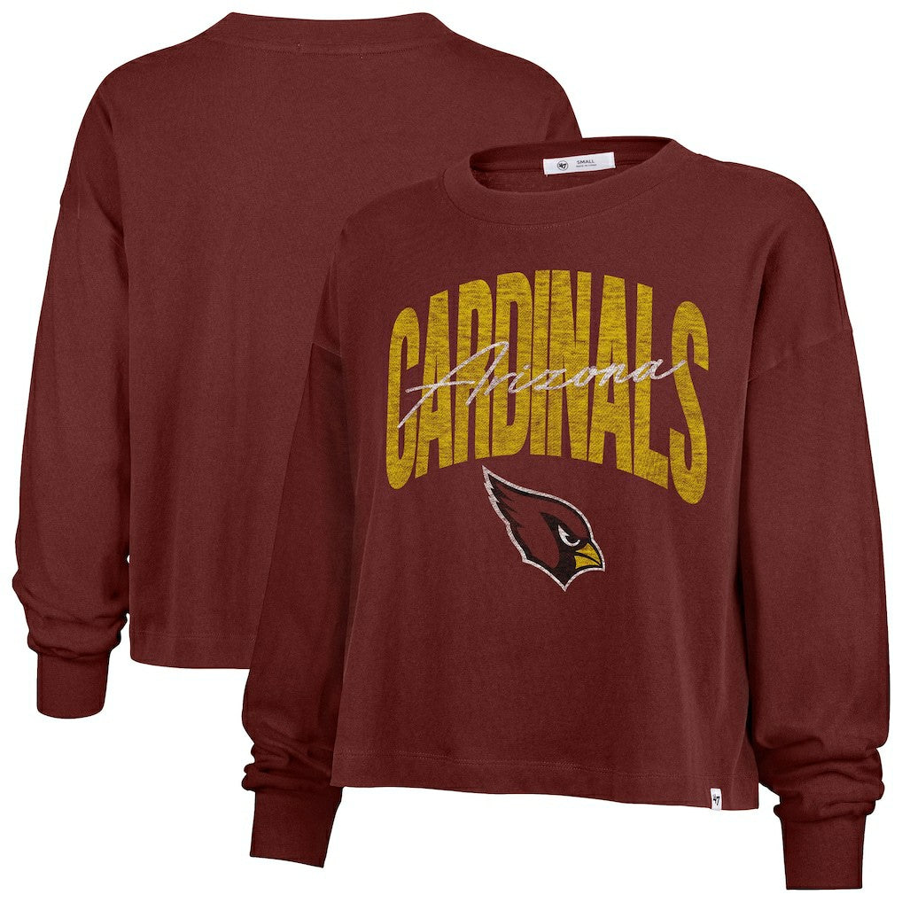 Arizona Cardinals '47 Women's Muse Sydney Long Sleeve Cropped T-Shirt - Cardinal on sale
