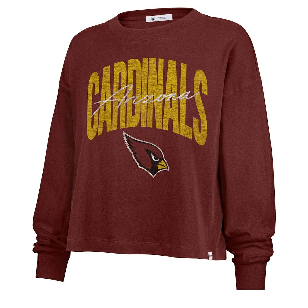 Arizona Cardinals '47 Women's Muse Sydney Long Sleeve Cropped T-Shirt - Cardinal on sale