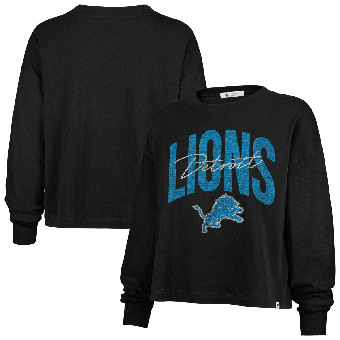 Detroit Lions '47 Women's Muse Sydney Long Sleeve Cropped T-Shirt - Black sale