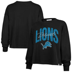 Detroit Lions '47 Women's Muse Sydney Long Sleeve Cropped T-Shirt - Black sale
