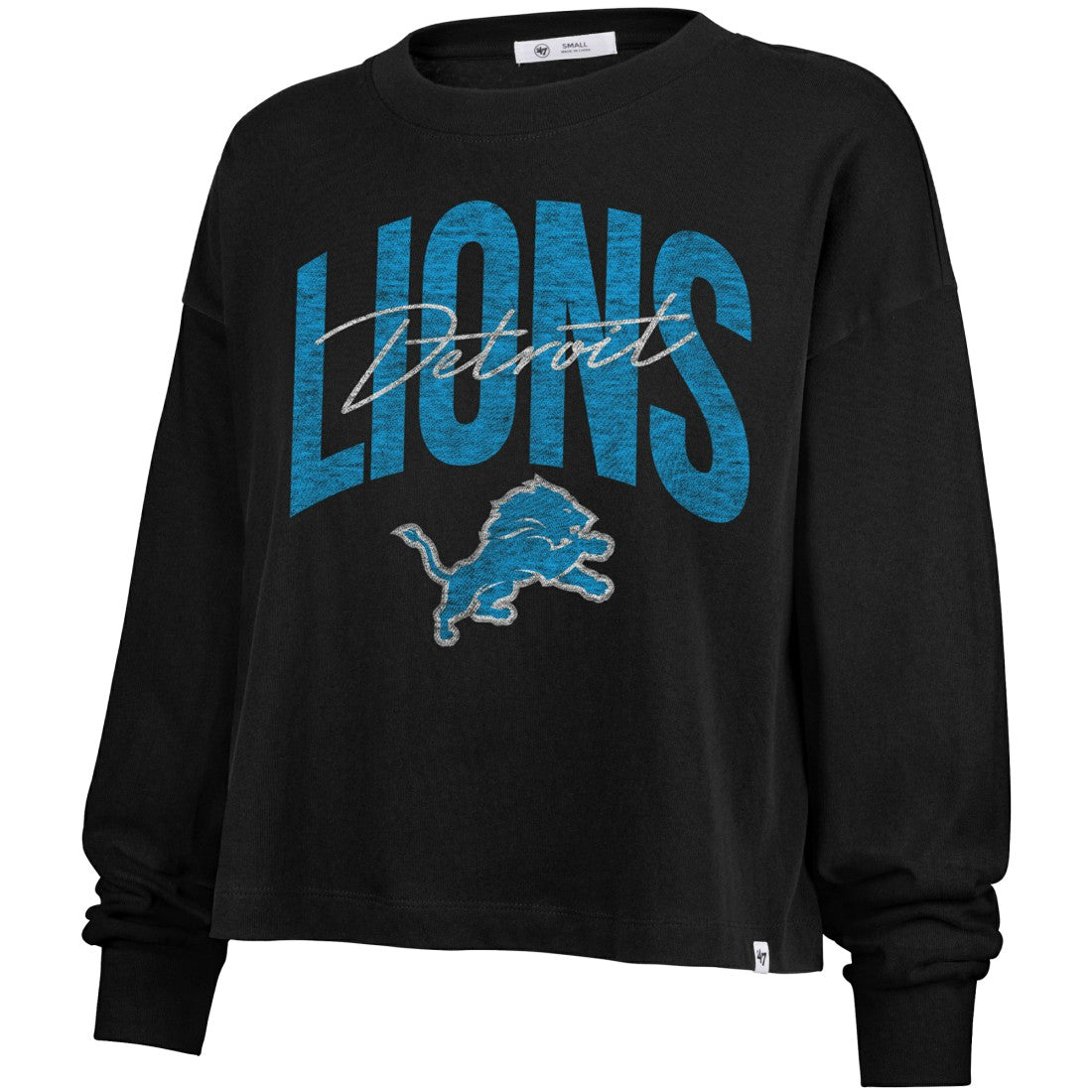 Detroit Lions '47 Women's Muse Sydney Long Sleeve Cropped T-Shirt - Black sale