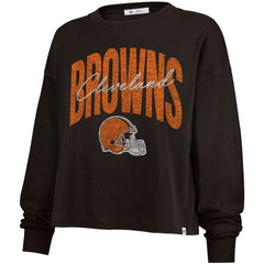 Cleveland Browns '47 Women's Muse Sydney Long Sleeve Cropped T-Shirt - Brown sale