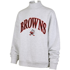 Cleveland Browns '47 Women's Vantage Mock Neck Pullover Sweatshirt - Heather Gray sale
