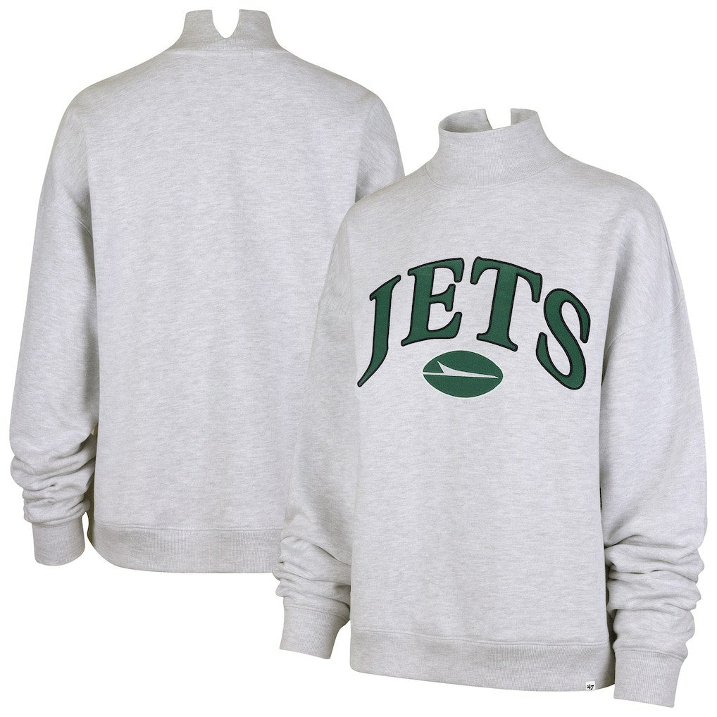 New York Jets '47 Women's Vantage Mock Neck Pullover Sweatshirt - Heather Gray outlet
