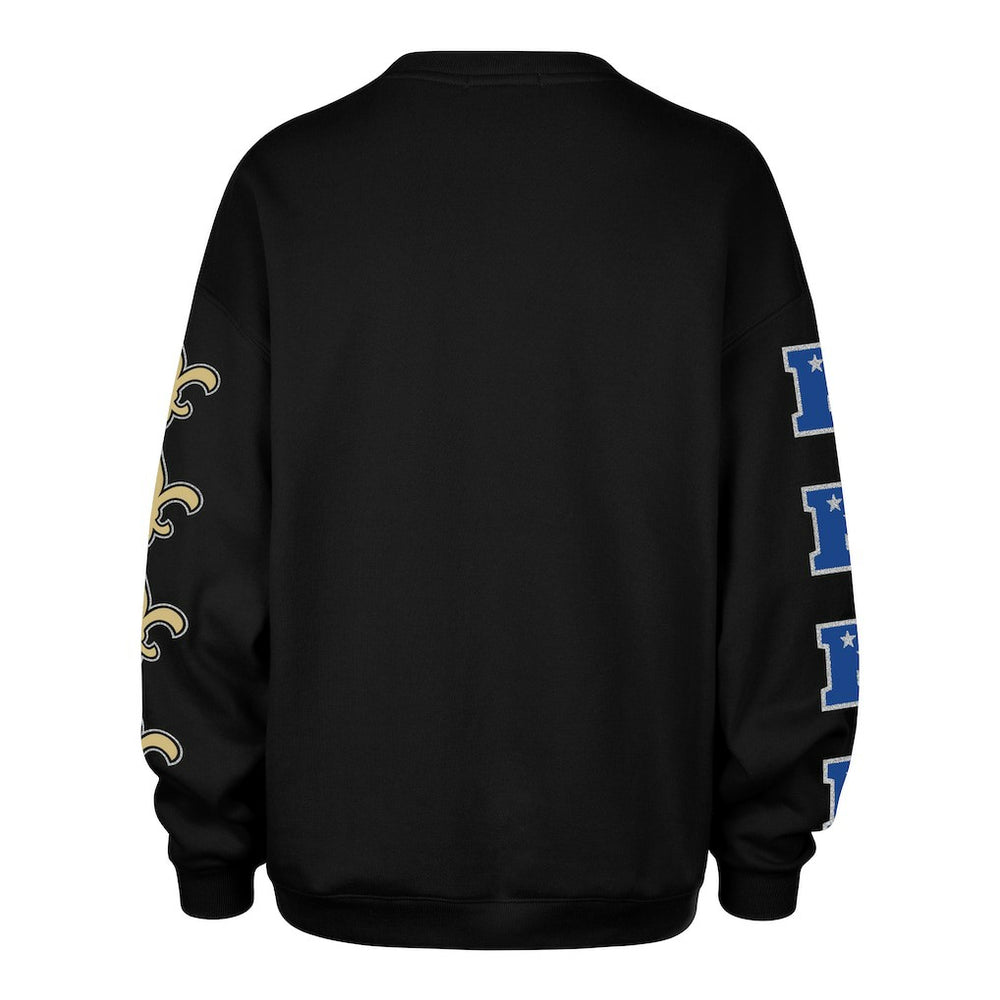 New Orleans Saints '47 Women's Go Big Oversized Pullover Sweatshirt - Black outlet
