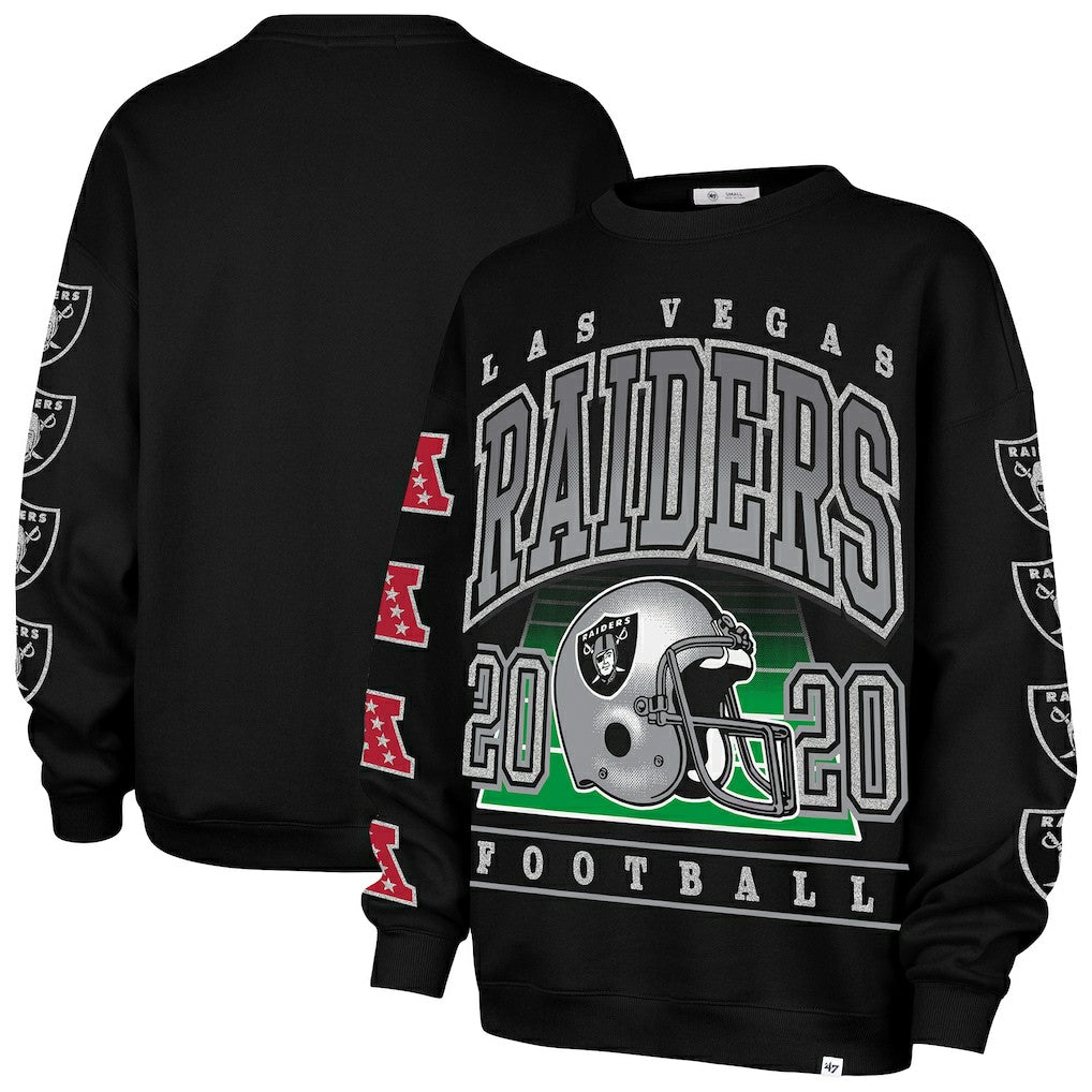 Las Vegas Raiders '47 Women's Go Big Oversized Pullover Sweatshirt - Black sale