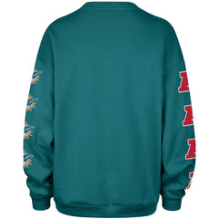 Miami Dolphins '47 Women's Go Big Oversized Pullover Sweatshirt - Aqua sale