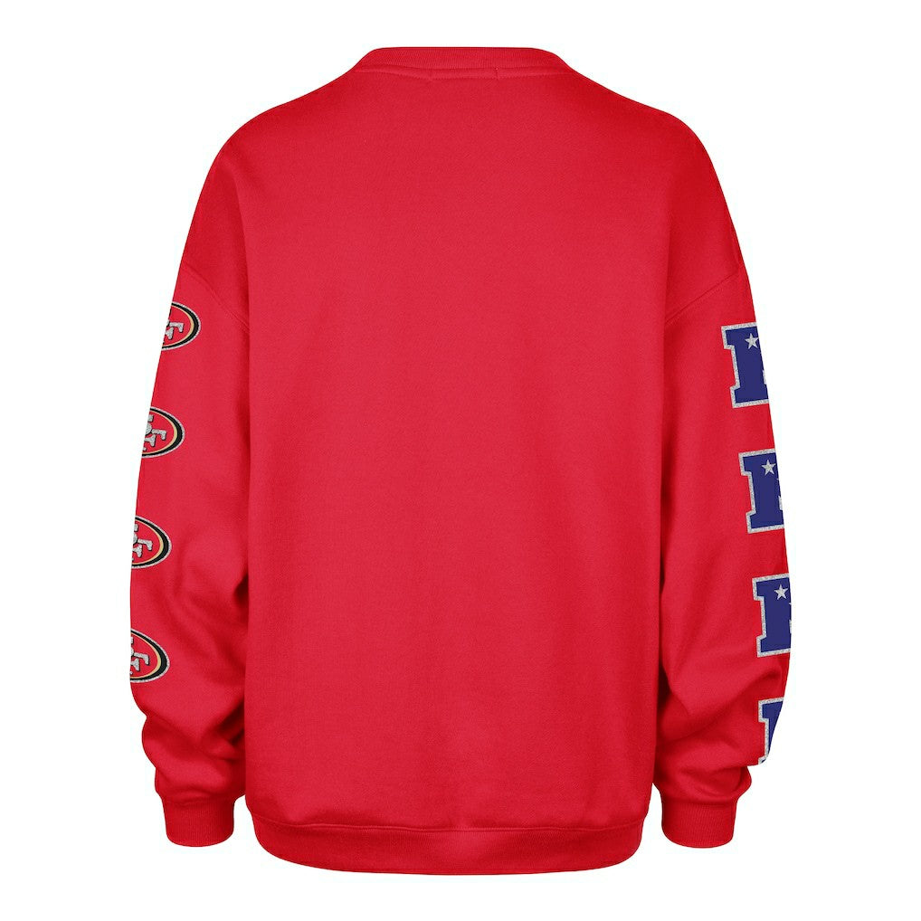 San Francisco 49ers '47 Women's Go Big Oversized Pullover Sweatshirt - Scarlet cheap