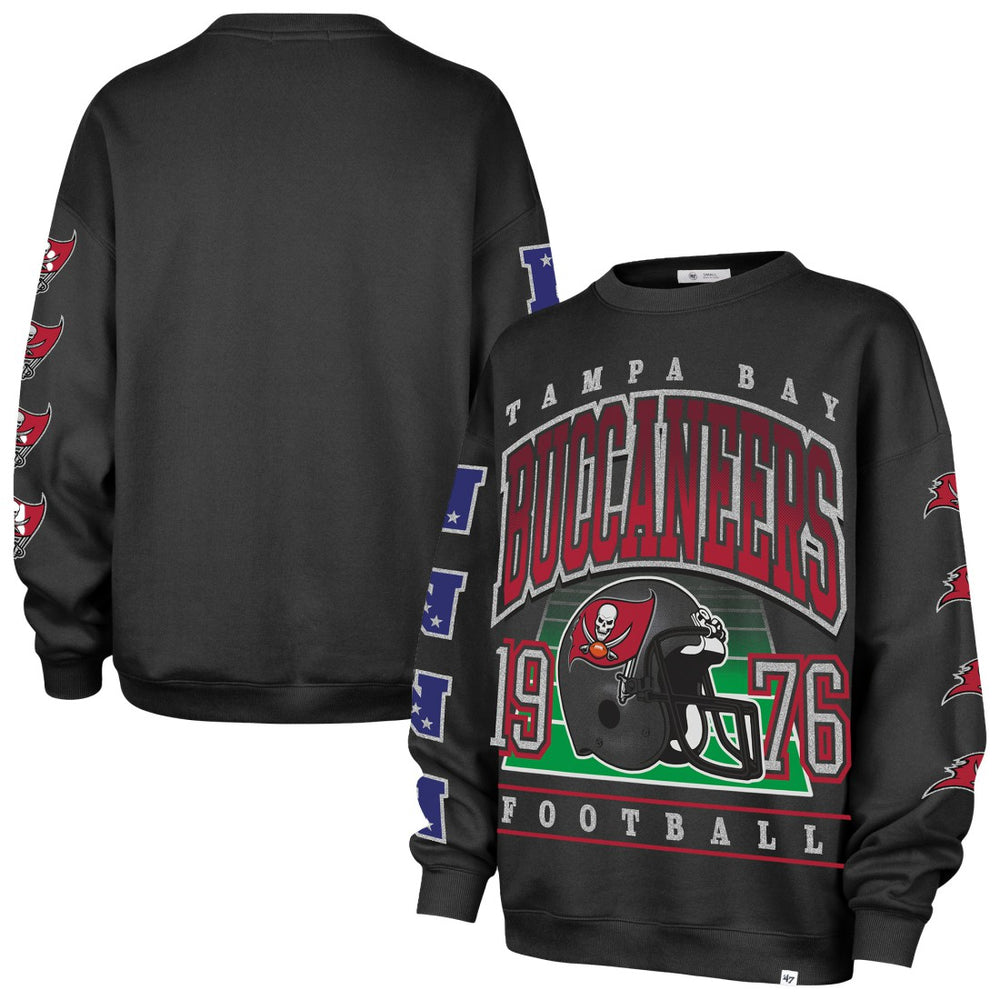 Tampa Bay Buccaneers '47 Women's Go Big Oversized Pullover Sweatshirt - Charcoal sale