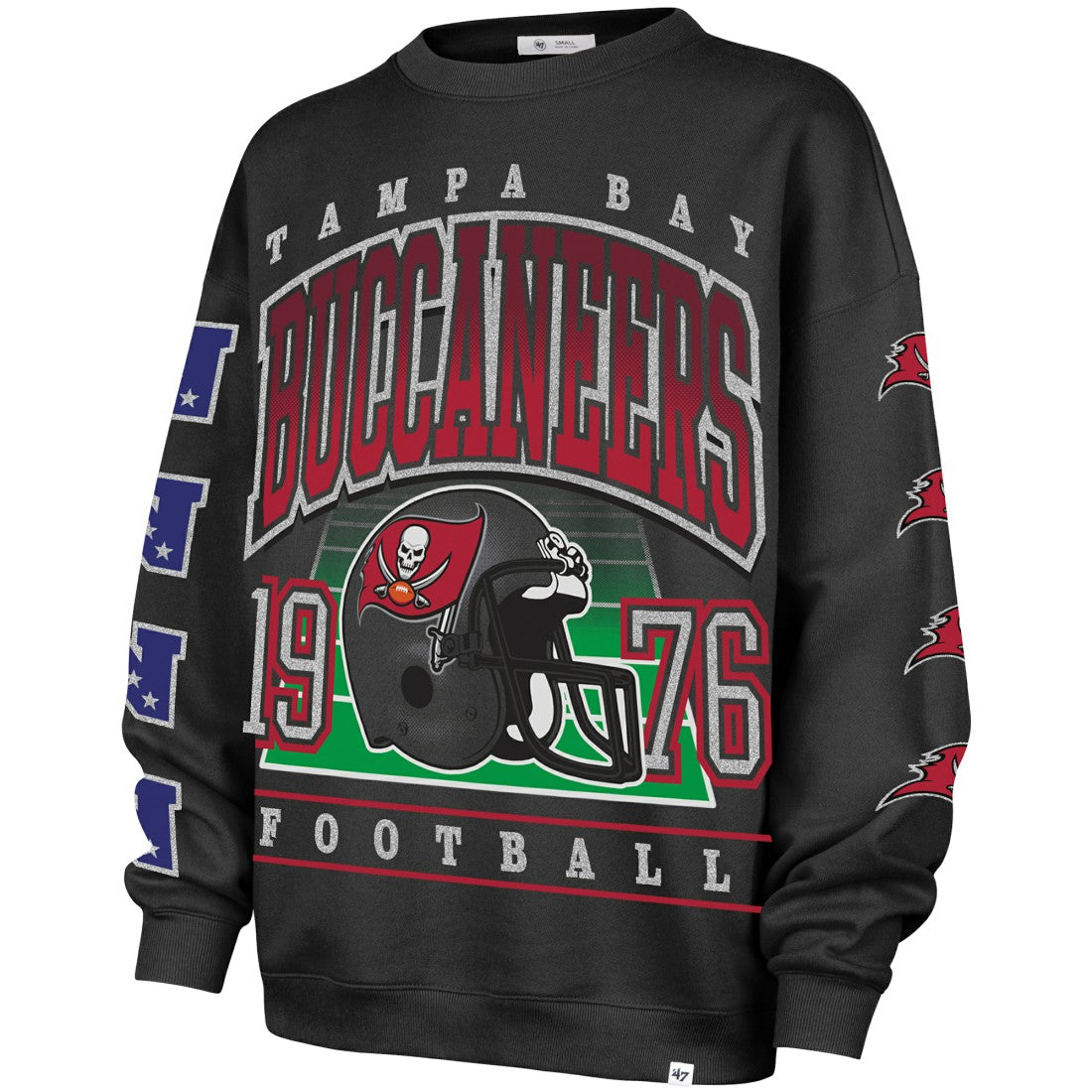 Tampa Bay Buccaneers '47 Women's Go Big Oversized Pullover Sweatshirt - Charcoal sale