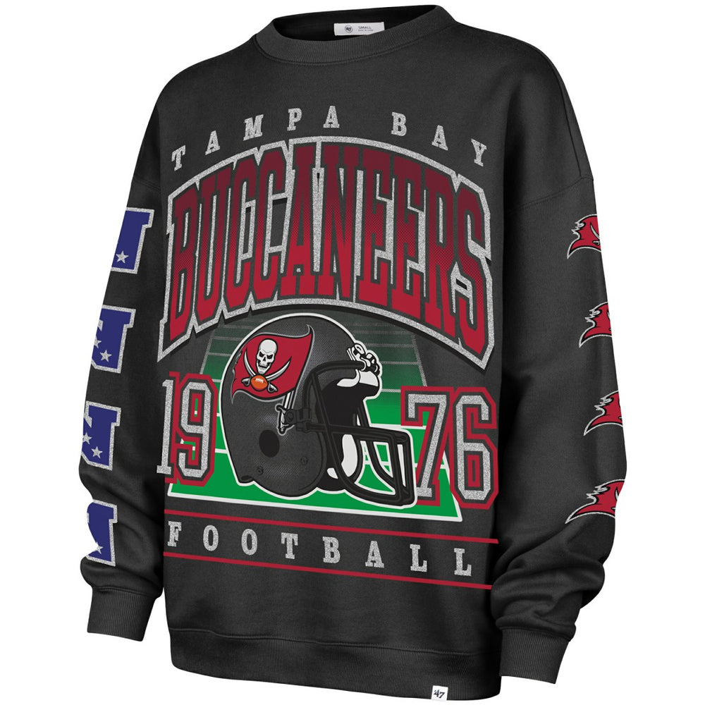 Tampa Bay Buccaneers '47 Women's Go Big Oversized Pullover Sweatshirt - Charcoal sale