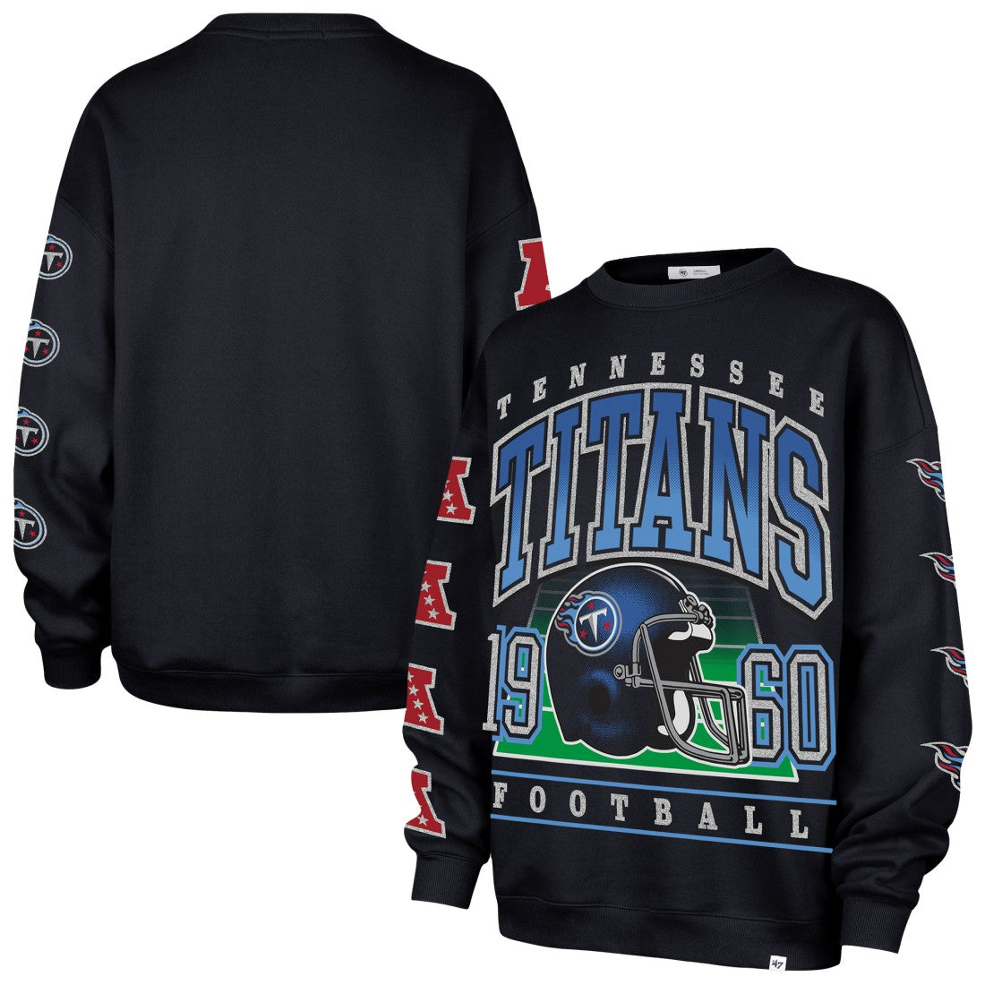 Tennessee Titans '47 Women's Go Big Oversized Pullover Sweatshirt - Navy outlet