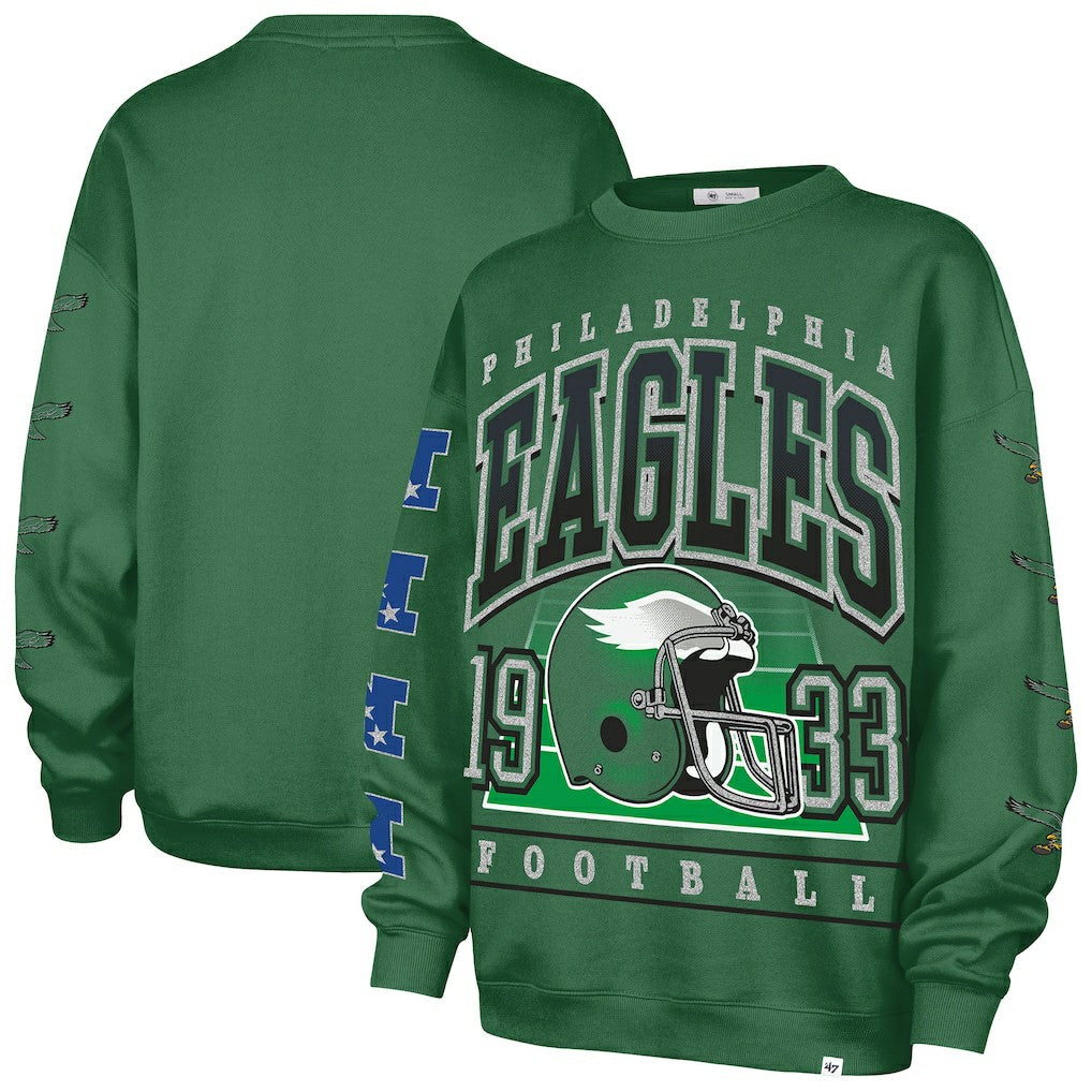 Philadelphia Eagles '47 Women's Go Big Oversized Pullover Sweatshirt - Kelly Green outlet