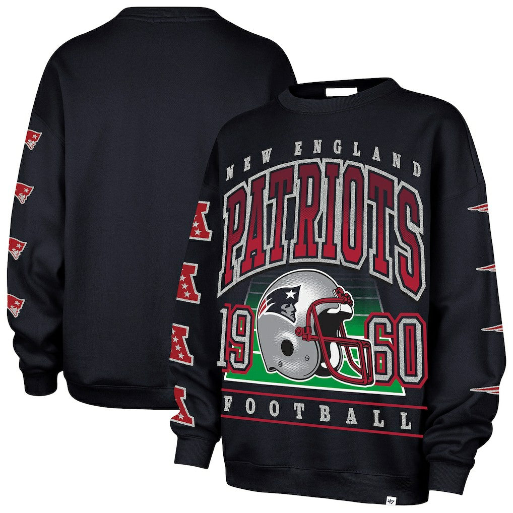 New England Patriots '47 Women's Go Big Oversized Pullover Sweatshirt - Navy for sale
