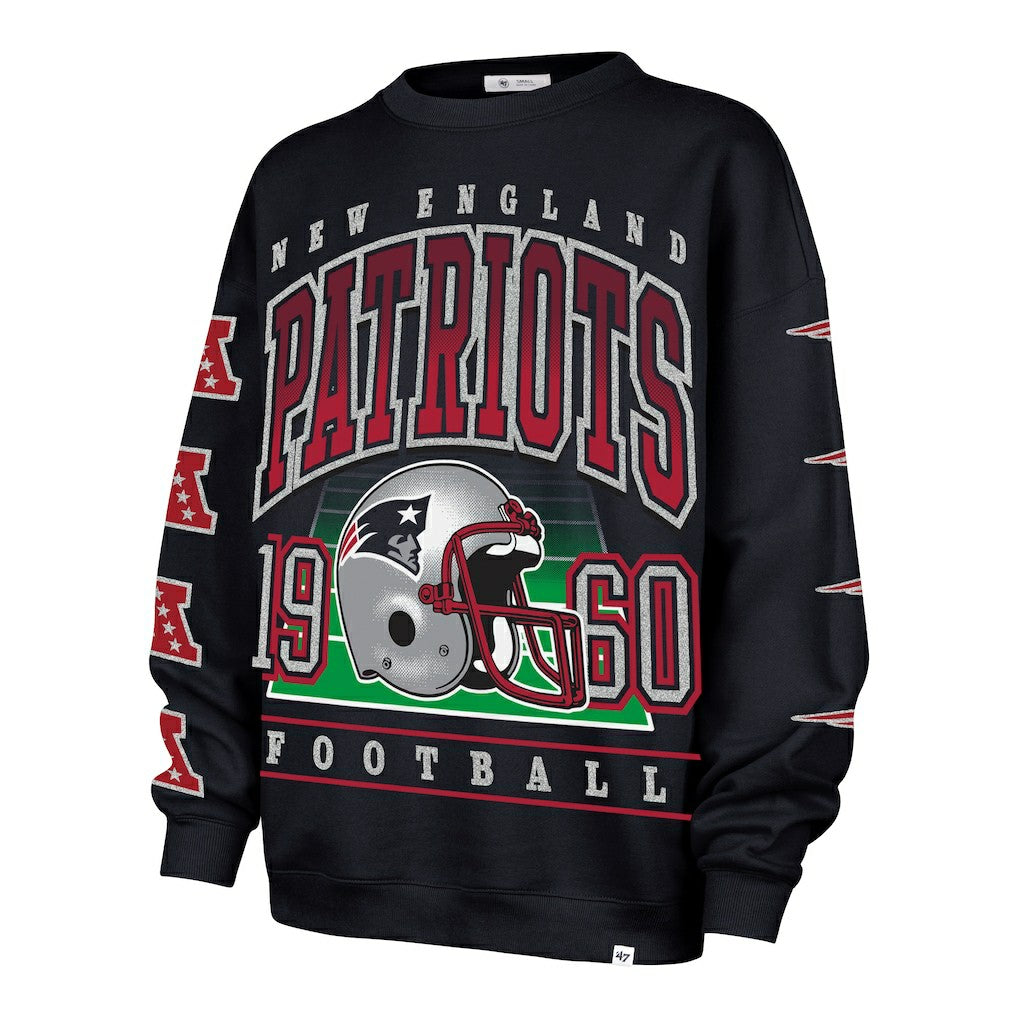 New England Patriots '47 Women's Go Big Oversized Pullover Sweatshirt - Navy for sale