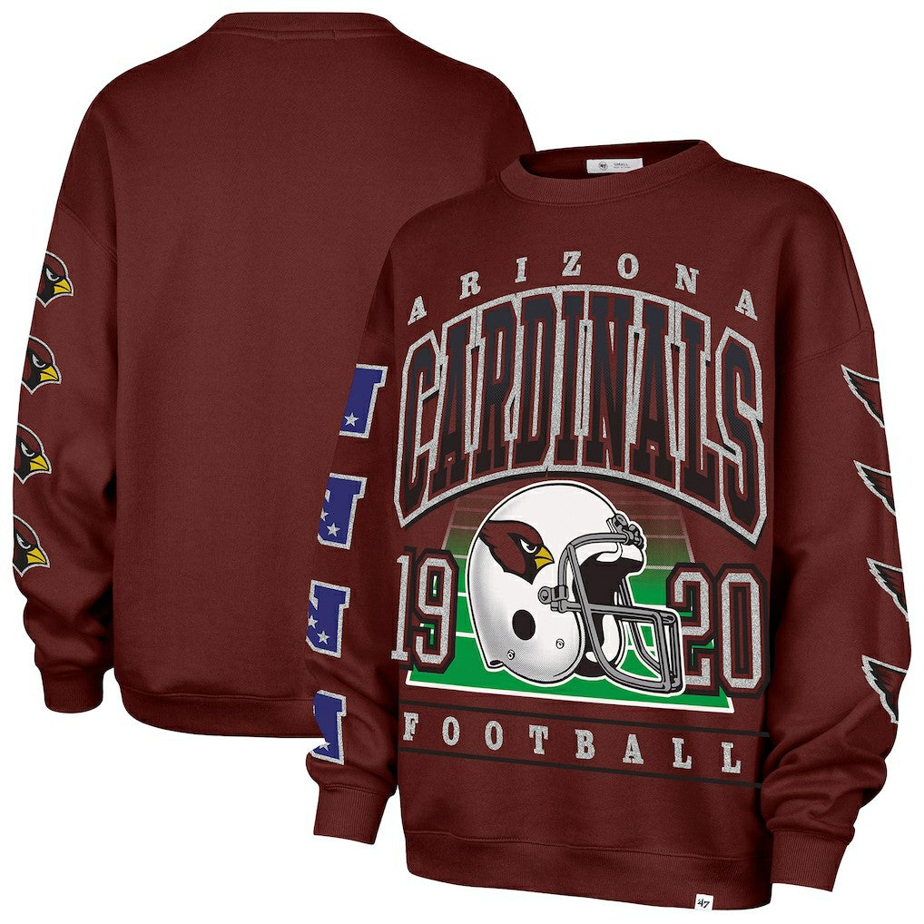 Arizona Cardinals '47 Women's Go Big Oversized Pullover Sweatshirt - Cardinal sale