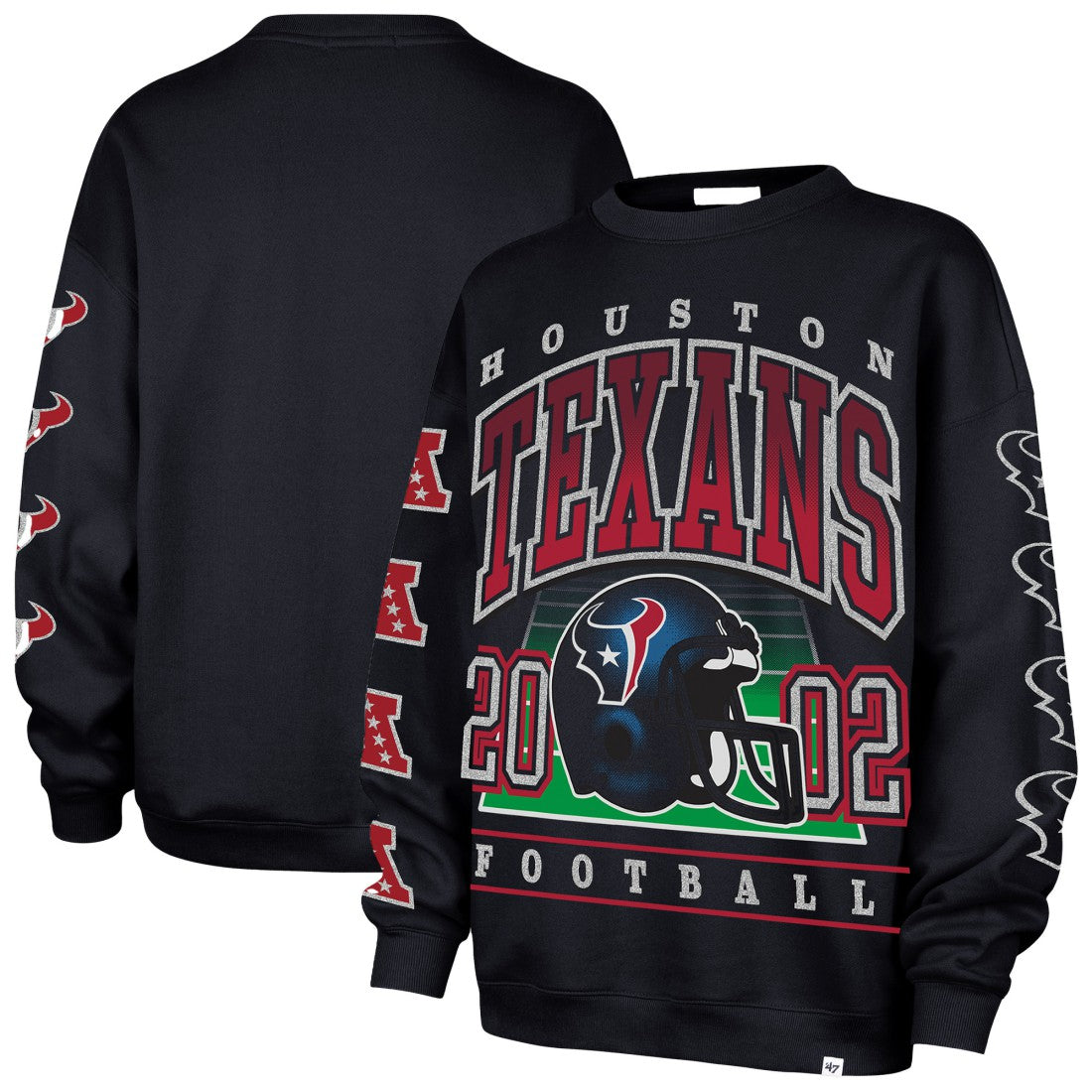 Houston Texans '47 Women's Go Big Oversized Pullover Sweatshirt - Navy for sale