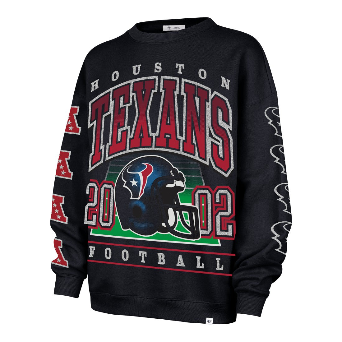 Houston Texans '47 Women's Go Big Oversized Pullover Sweatshirt - Navy for sale