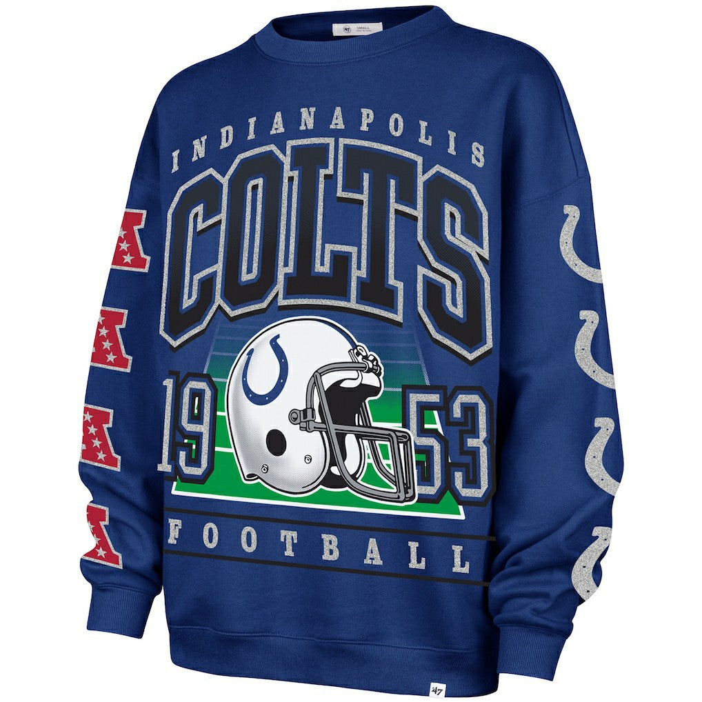 Indianapolis Colts '47 Women's Go Big Oversized Pullover Sweatshirt - Royal on sale