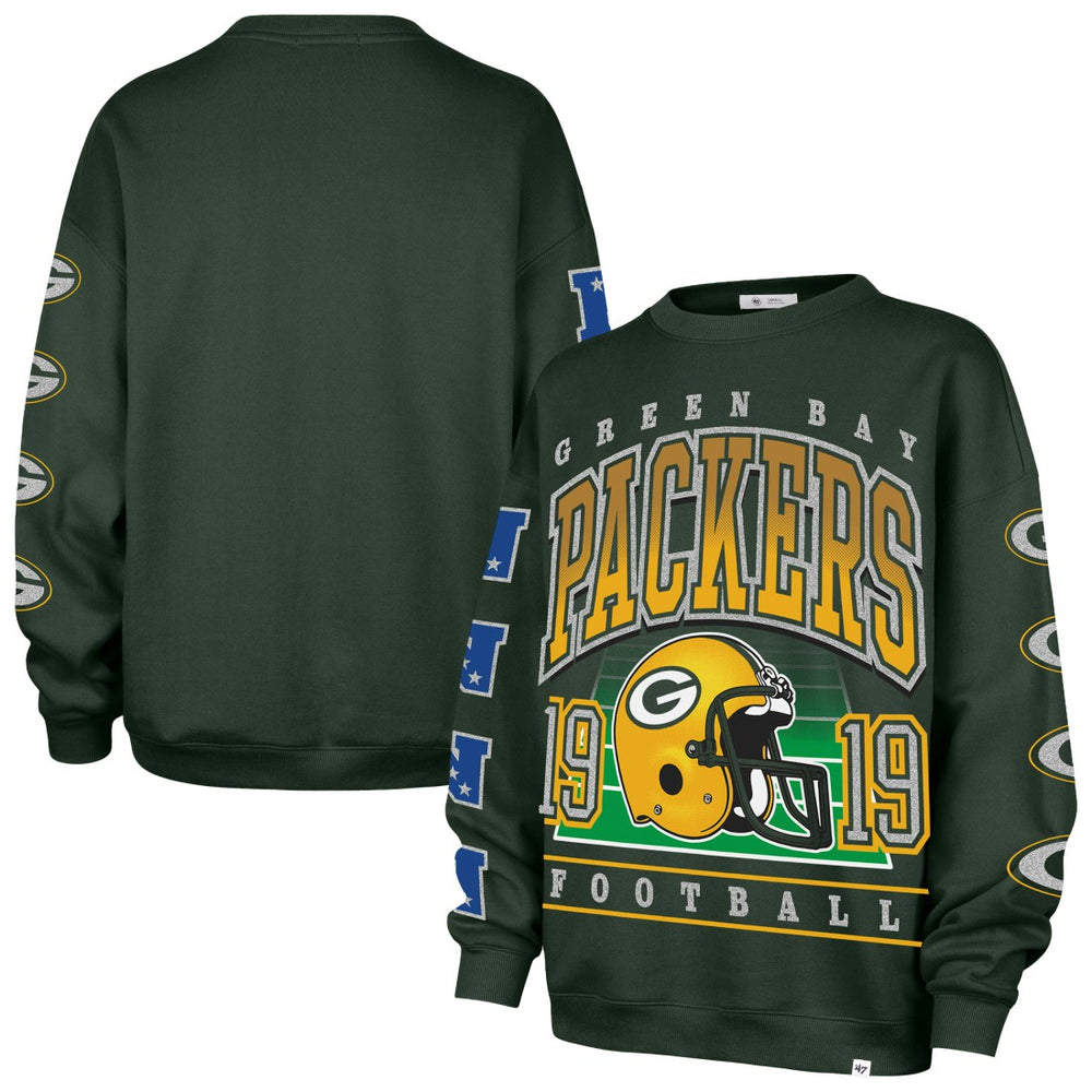 Green Bay Packers '47 Women's Go Big Oversized Pullover Sweatshirt - Green cheap