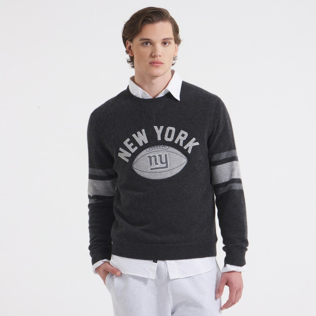 New York Giants x Todd Snyder Cashmere Crew Sweatshirt - Heather Charcoal for sale