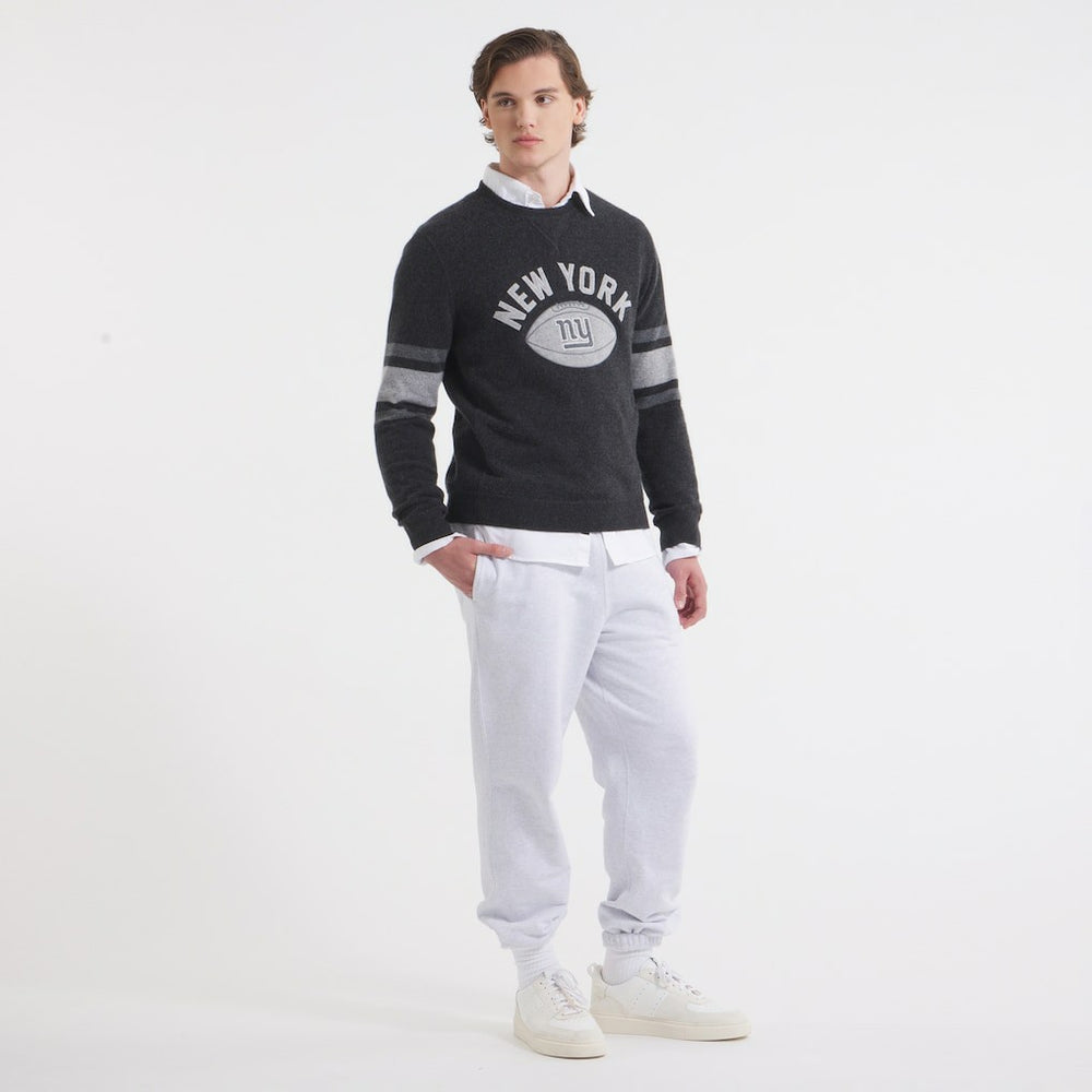 New York Giants x Todd Snyder Cashmere Crew Sweatshirt - Heather Charcoal for sale