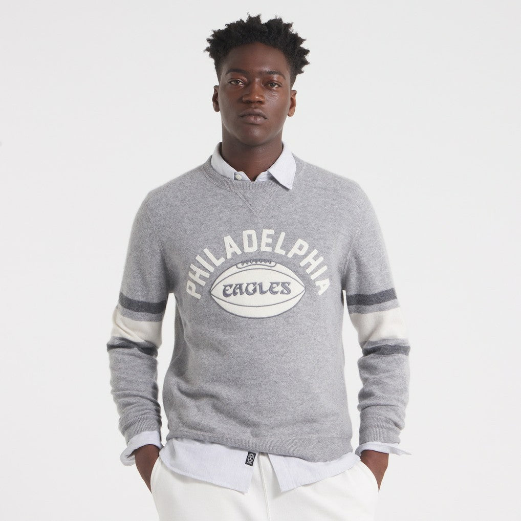 Philadelphia Eagles x Todd Snyder Cashmere Crew Sweater - Heather Gray cheap