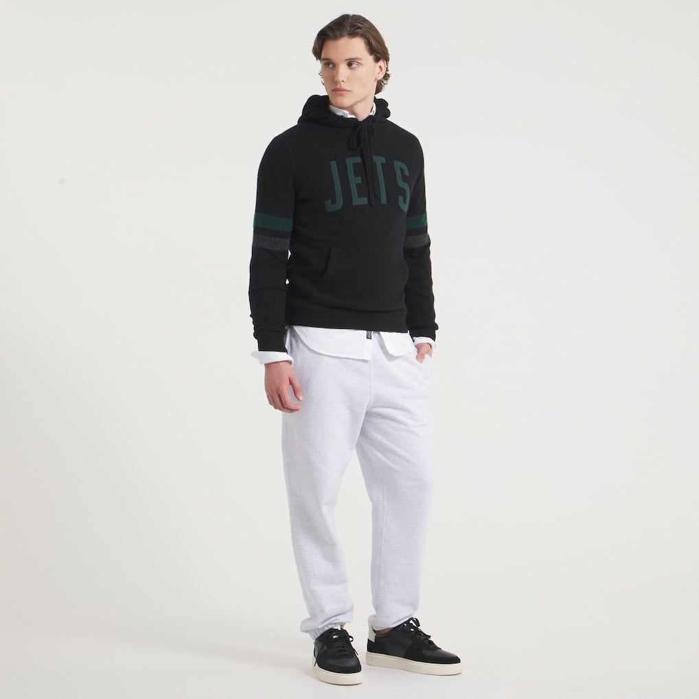 New York Jets x Todd Snyder Cashmere Hoodie Sweater - Heather Black discount