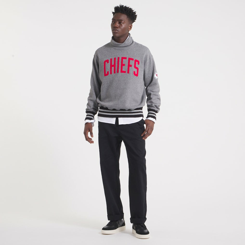 Kansas City Chiefs x Todd Snyder Relaxed Canadian Fleece Turtleneck - Heather Gray on sale