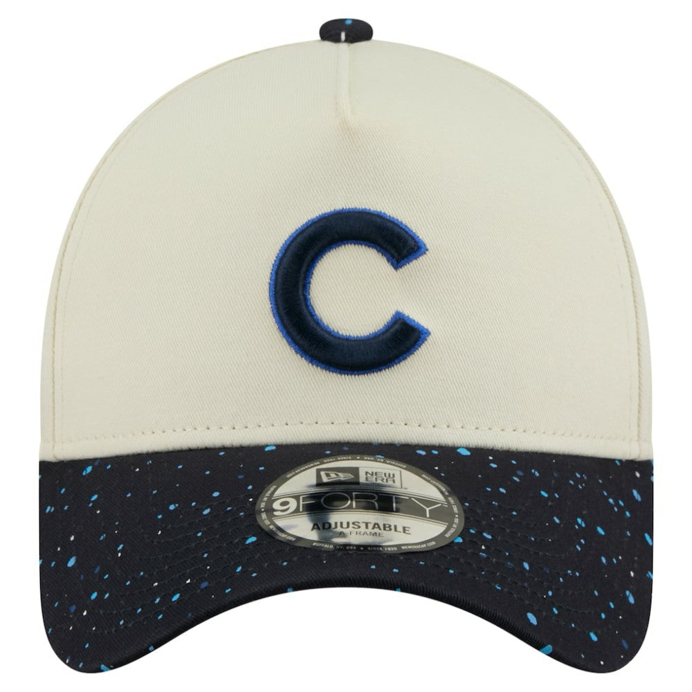 Chicago Cubs Speckle A-Frame 9FORTY Adjustable Hat - Cream | New Era