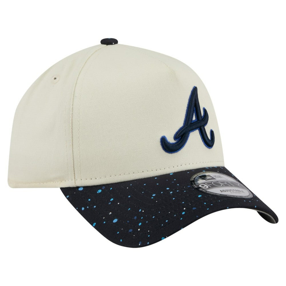Atlanta Braves Speckle A-Frame 9FORTY Adjustable Hat - Cream | New Era