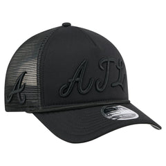 Atlanta Braves City Initial 9FORTY A-Frame M-Crown Adjustable Trucker Hat - Black | New Era