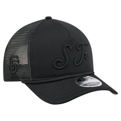 San Francisco Giants City Initial 9FORTY A-Frame M-Crown Adjustable Trucker Hat - Black | New Era