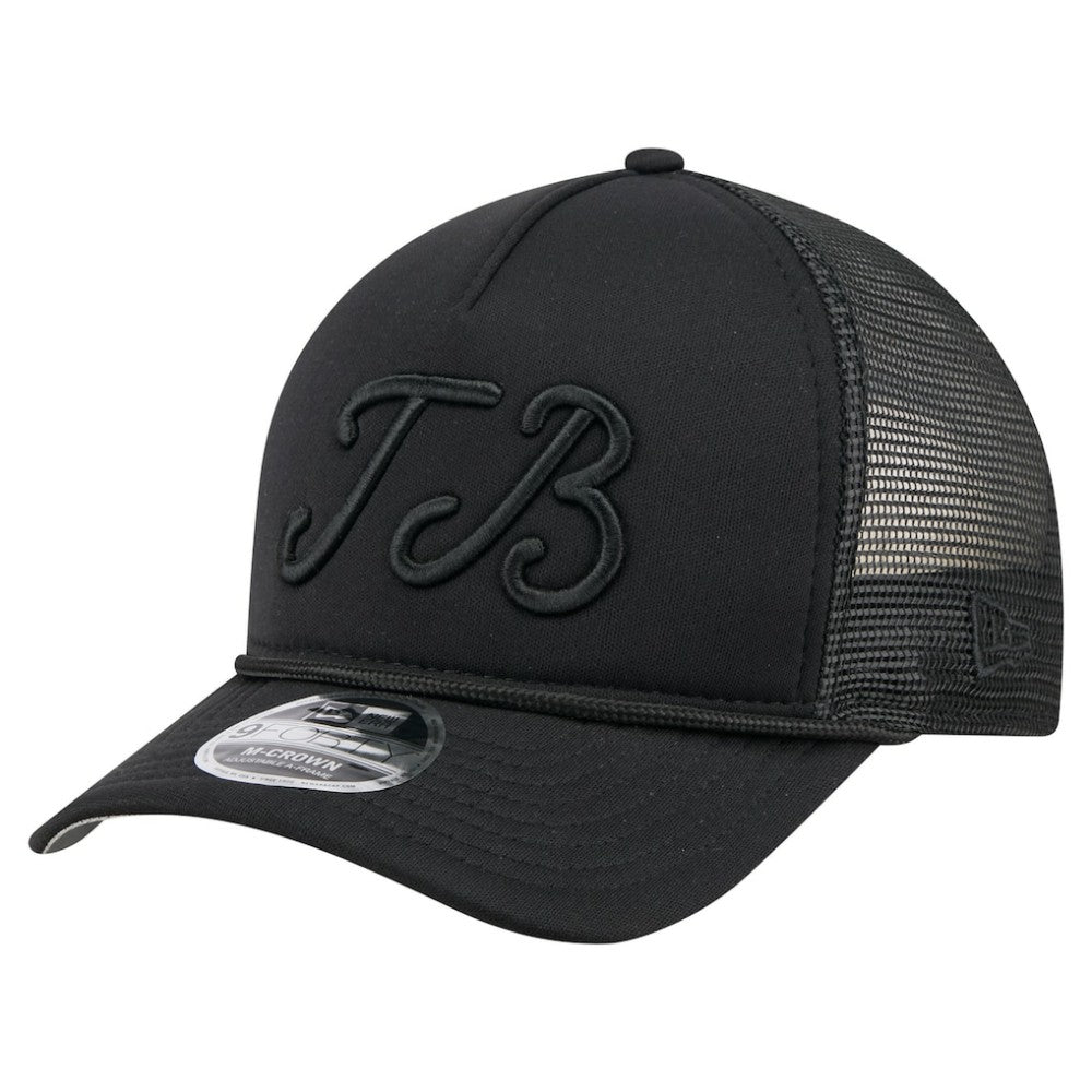 Tampa Bay Rays City Initial 9FORTY A-Frame M-Crown Adjustable Trucker Hat - Black | New Era