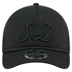 San Diego Padres City Initial 9FORTY A-Frame M-Crown Adjustable Trucker Hat - Black | New Era