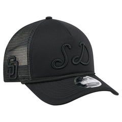 San Diego Padres City Initial 9FORTY A-Frame M-Crown Adjustable Trucker Hat - Black | New Era