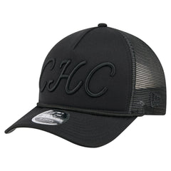 Chicago Cubs City Initial 9FORTY A-Frame M-Crown Adjustable Trucker Hat - Black | New Era