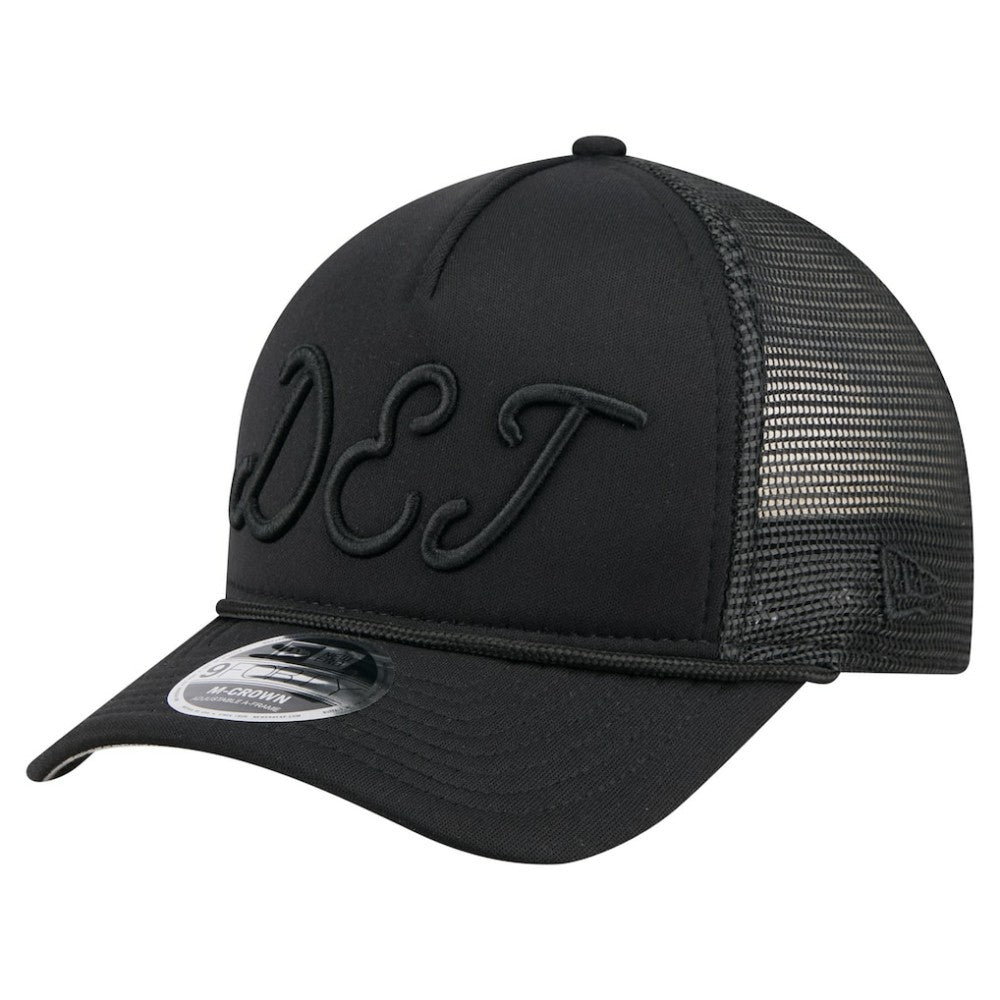 Detroit Tigers City Initial 9FORTY A-Frame M-Crown Adjustable Trucker Hat - Black | New Era
