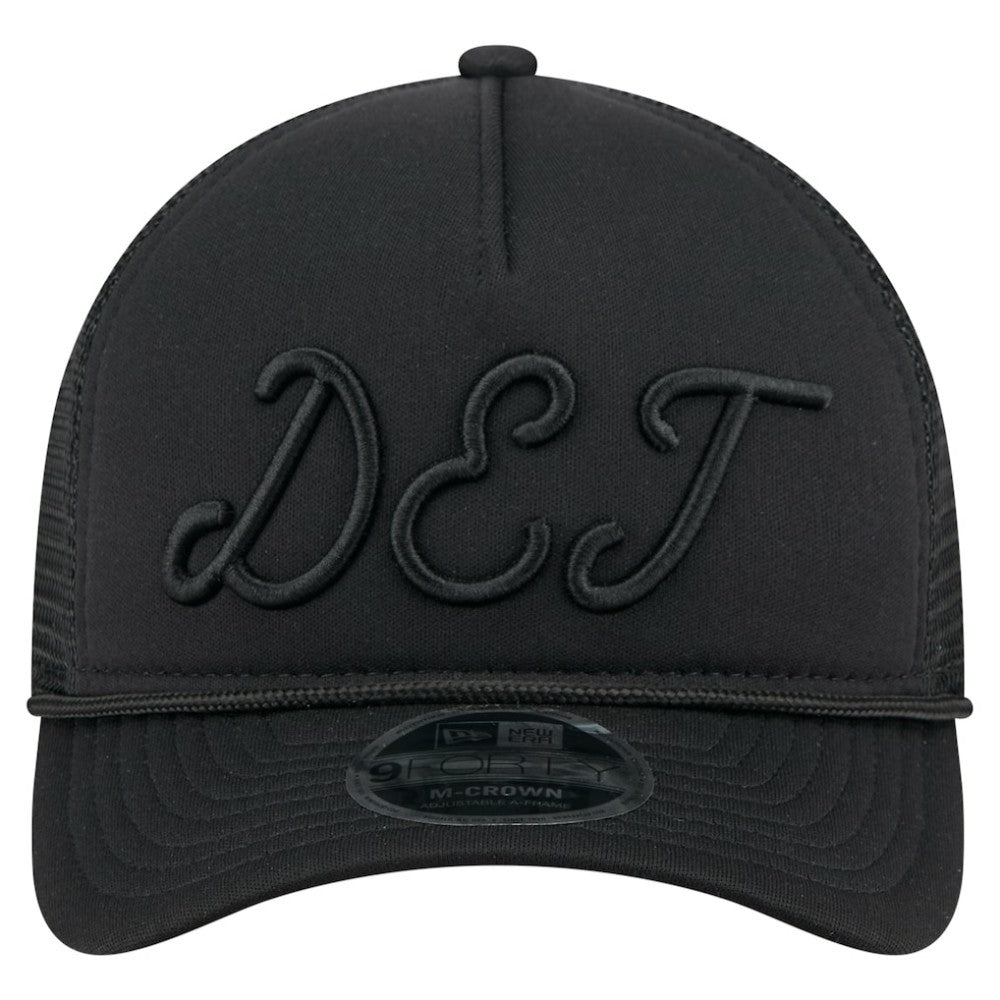Detroit Tigers City Initial 9FORTY A-Frame M-Crown Adjustable Trucker Hat - Black | New Era