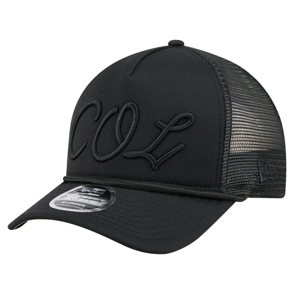 Colorado Rockies City Initial 9FORTY A-Frame M-Crown Adjustable Trucker Hat - Black | New Era