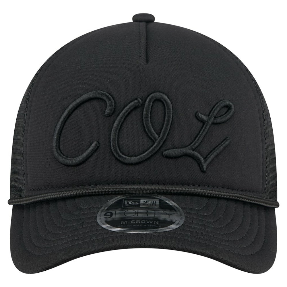 Colorado Rockies City Initial 9FORTY A-Frame M-Crown Adjustable Trucker Hat - Black | New Era